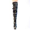 Pleaser - DELIGHT3004 Plateau overknee Laarzen - Blauw/Zwart Product image